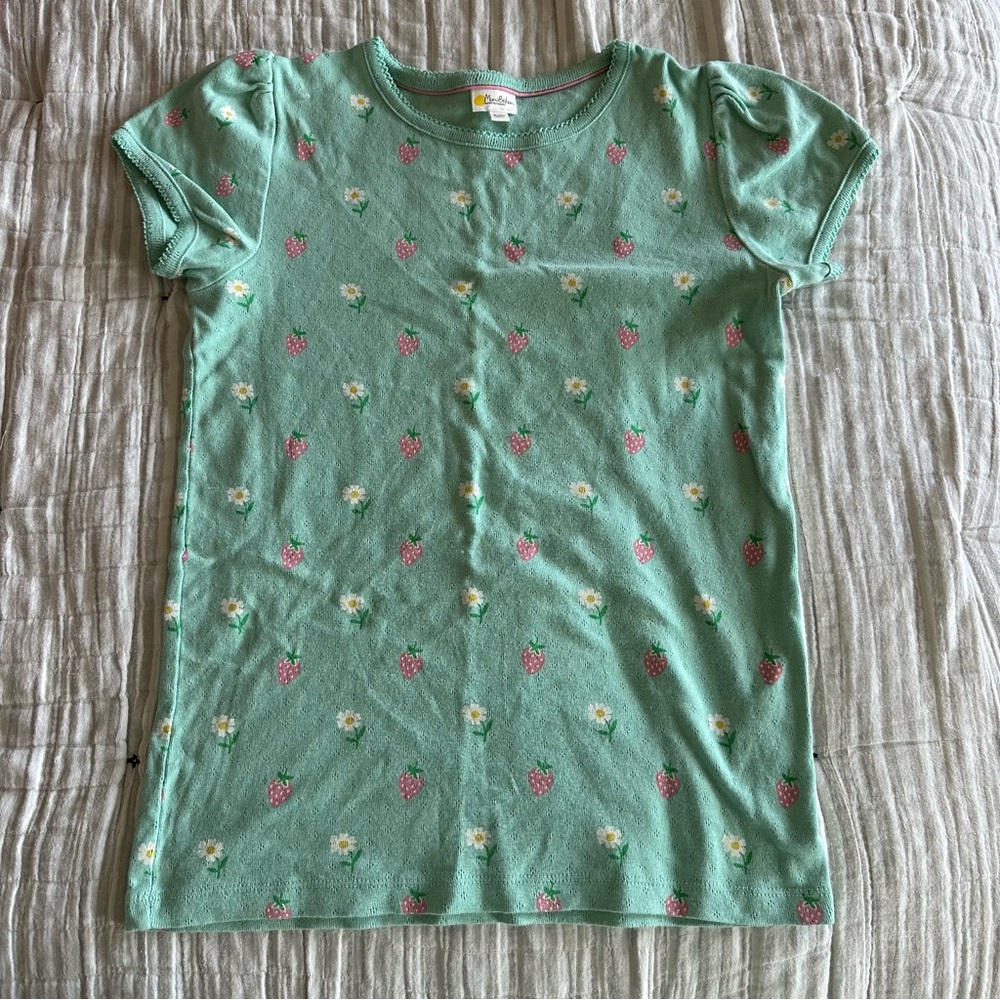 Mini Boden Mint Floral Pointelle